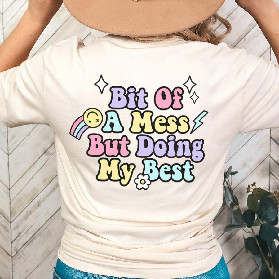 Gym Mama Bit Of A Mess (Doing My Best) Back T-Shirt