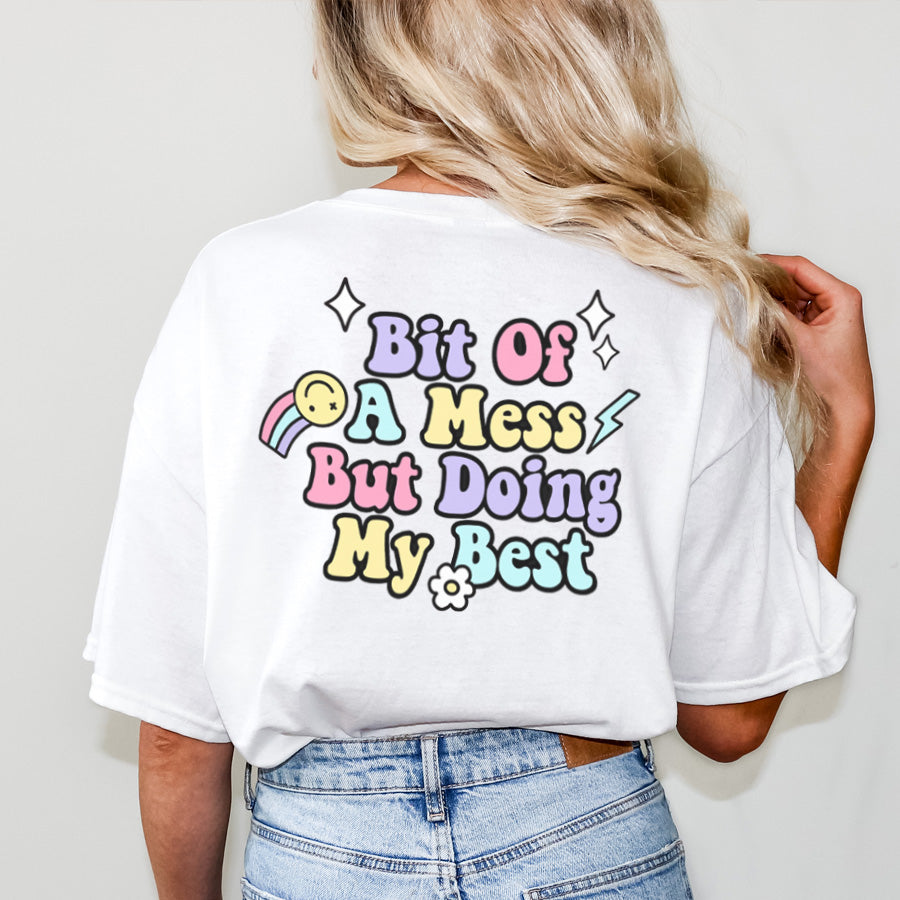 Gym Mama Bit Of A Mess (Doing My Best) Back T-Shirt