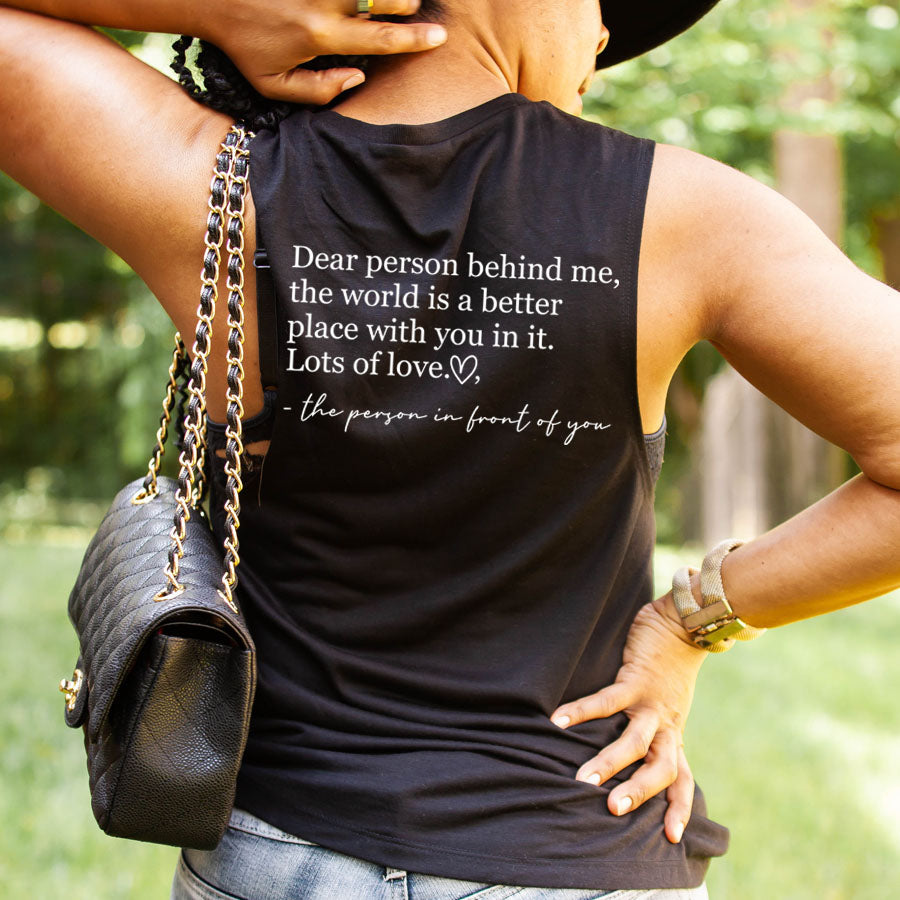 Gym Mama Dear Person Behind Me Back Logo Sleeveless Tank