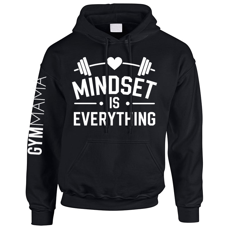 Gym Mama Mindset Is Everything Sleeve Logo Hoodie
