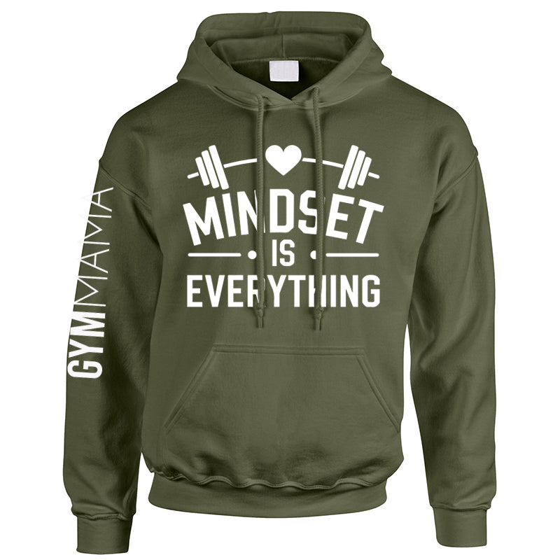 Gym Mama Mindset Is Everything Sleeve Logo Hoodie