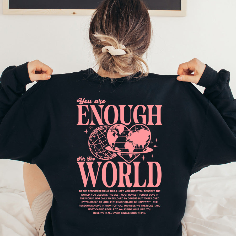 Gym Mama You Are Enough Back Maxi Logo Sweatshirt
