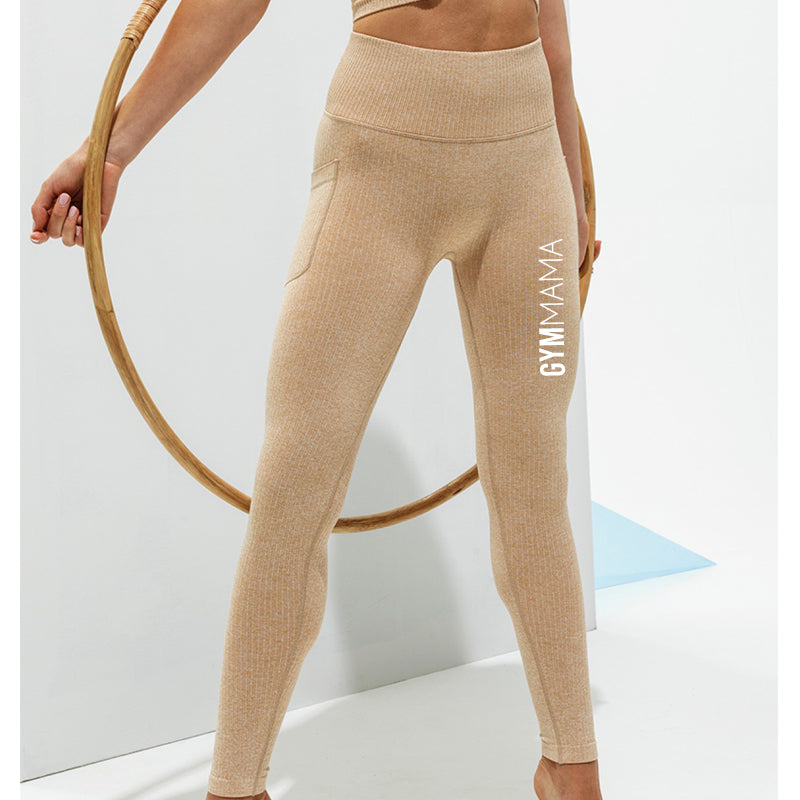 Gym Mama Spring Ribbed Pocket Leggings