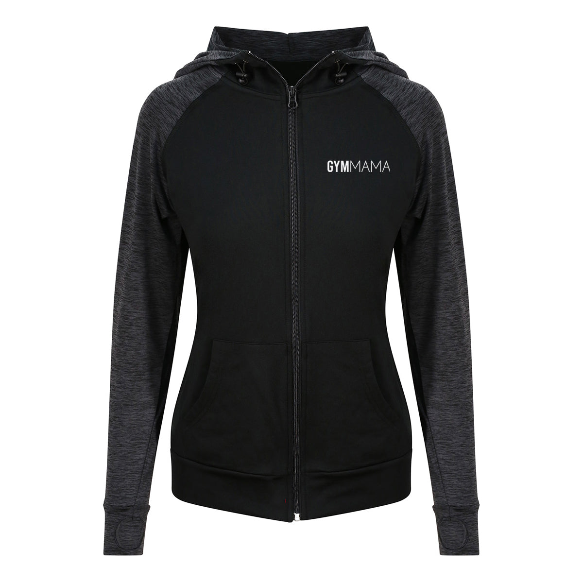 GYM MAMA COOL CONTRAST ZIP UP HOODIE