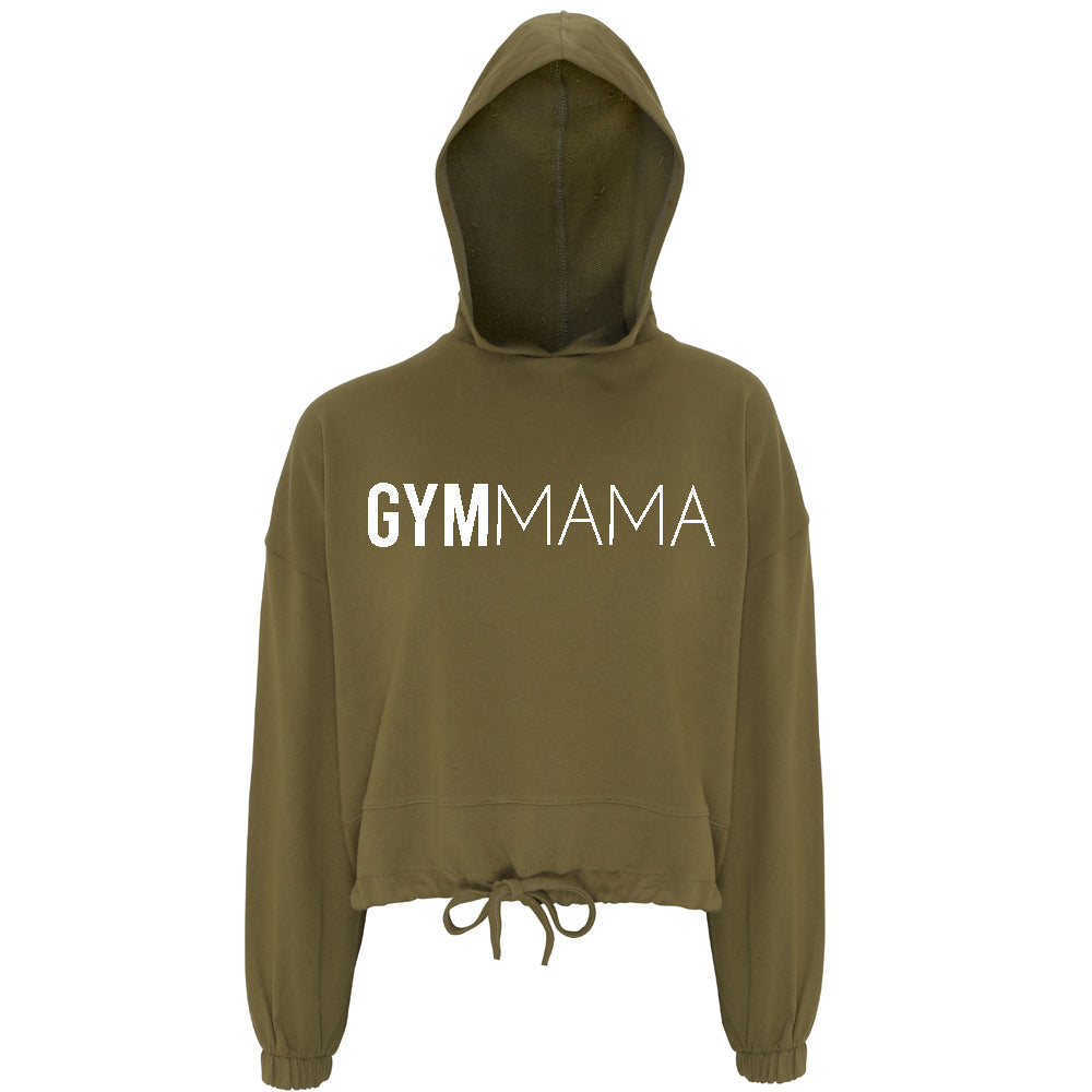 Gym Mama Logo Oversized Cropped Hoodie