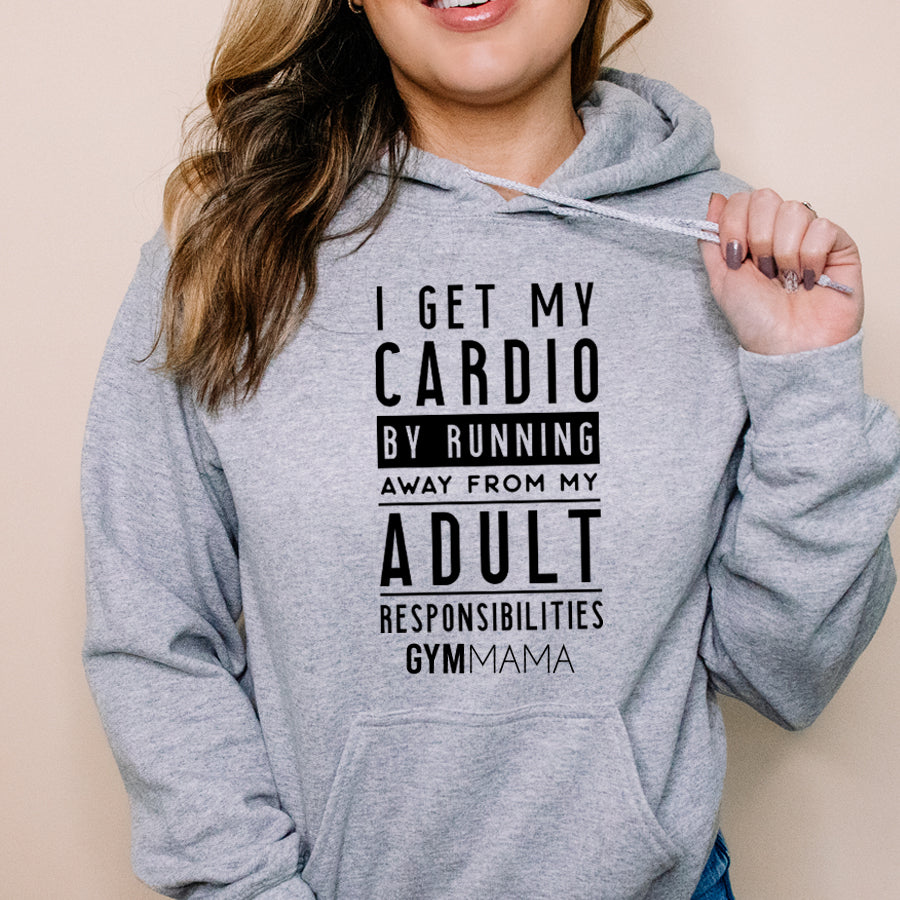Gym Mama Get My Cardio Drawstring Hoodie