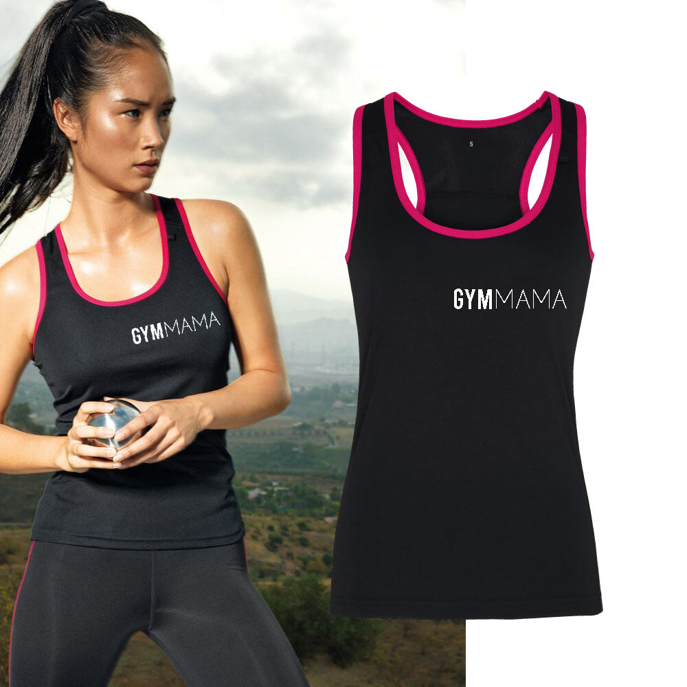 Gym Mama Panelled Mini Logo Vest