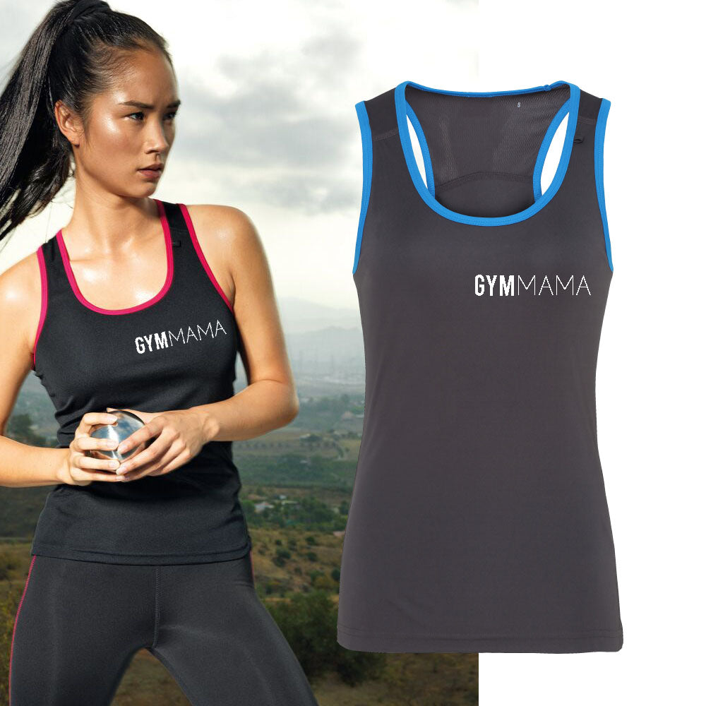 Gym Mama Panelled Mini Logo Vest
