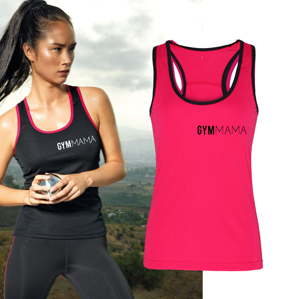 Gym Mama Panelled Mini Logo Vest