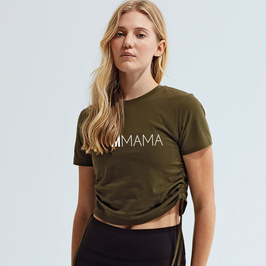 Gym Mama Ruched Crop Tee