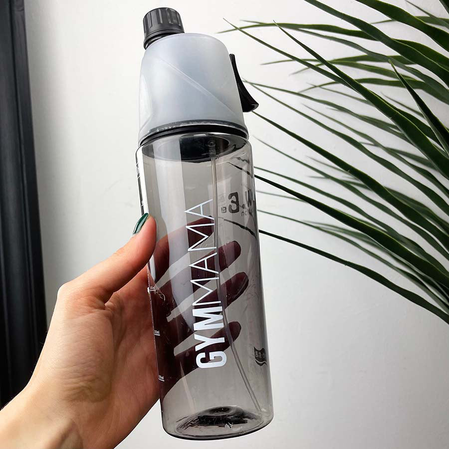 Gym Mama Spray Waterbottle- Black