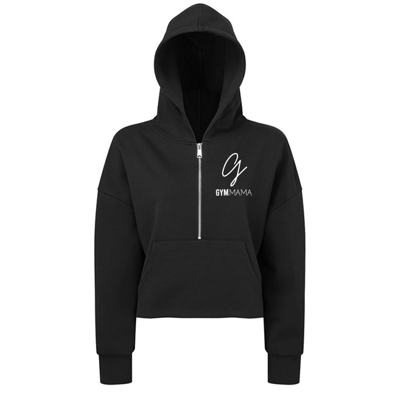 Gym Mama Achieve 1/2 Zip Crop Hoodie