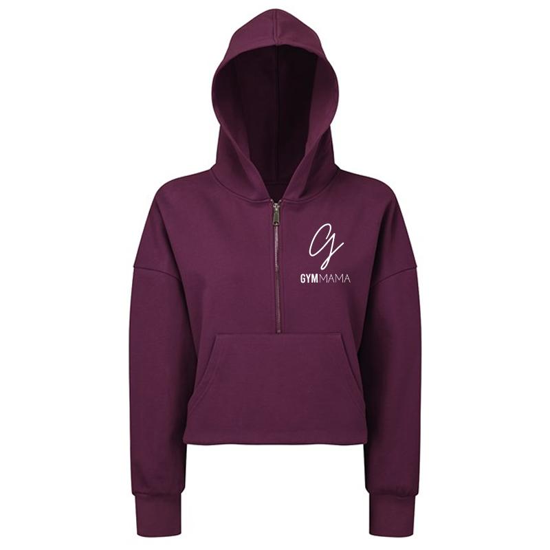 Gym Mama Achieve 1/2 Zip Crop Hoodie