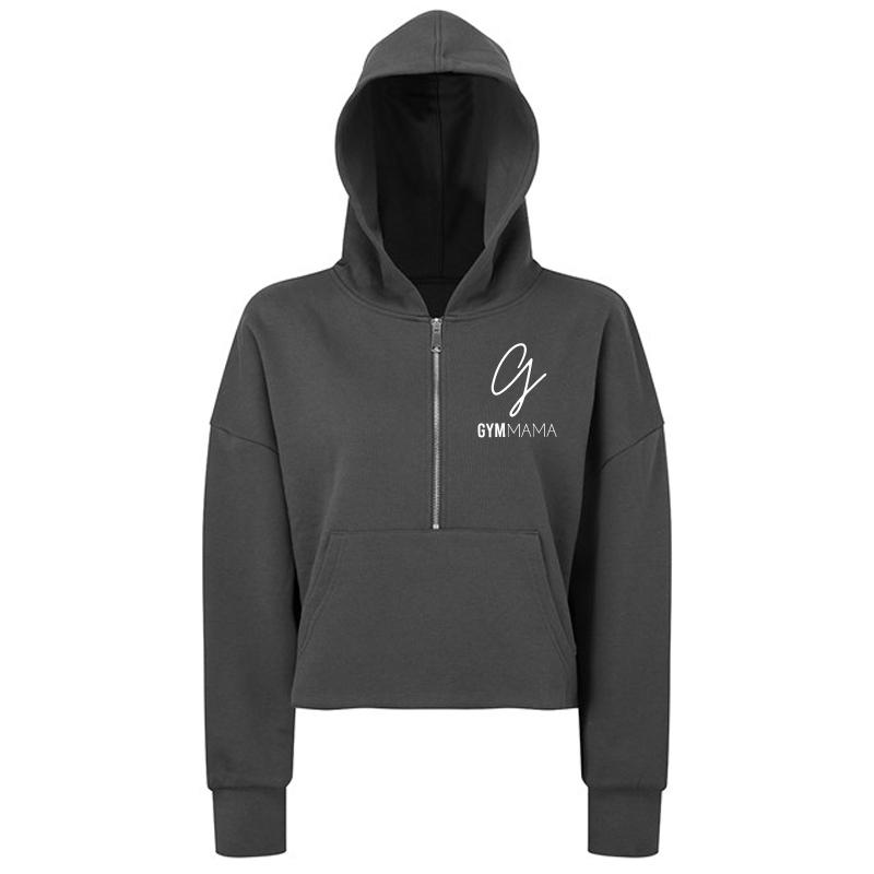 Gym Mama Achieve 1/2 Zip Crop Hoodie